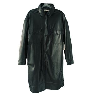 NWT Vegan Leather trench coat Size M